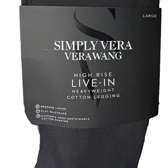 Simply Vera Vera Wang High Rise Heavyweight Leggings - Black - Picture 1 of 5